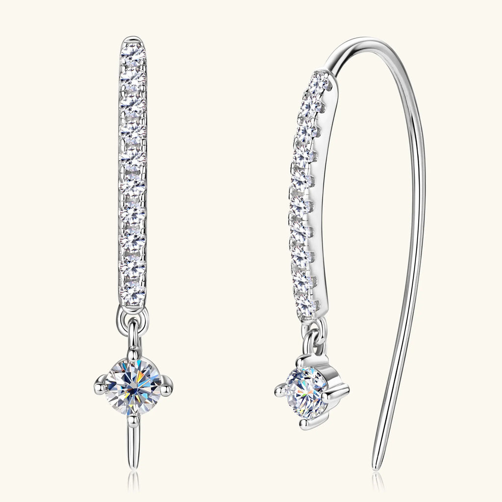 18K Plated Full Moissanite Earrings for Women Original Certified 925 Sterling Silver U-shaped Stud Earring