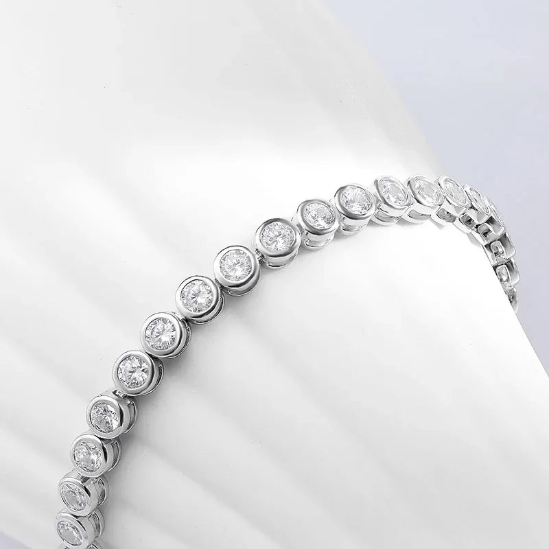 Bubble Moissanite Tennis Bracelet 2/3MM for Women Men Full Diamond Original Sterling Silver 925 Chain with Certificate