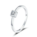 Fine Jewelry 18K White Gold Women Wedding Band Daughter Square Moissanite Diamond 0.3CT Girl Birthday Gift PT950 Platinum Rings