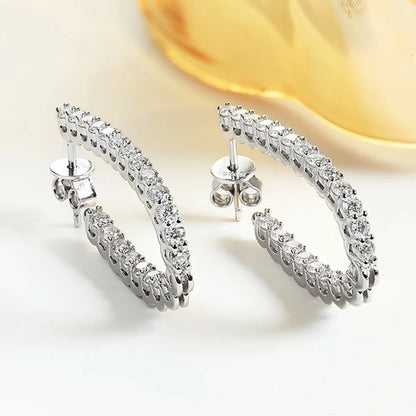 1.76cttw Full Moissanite Hoop Earrings