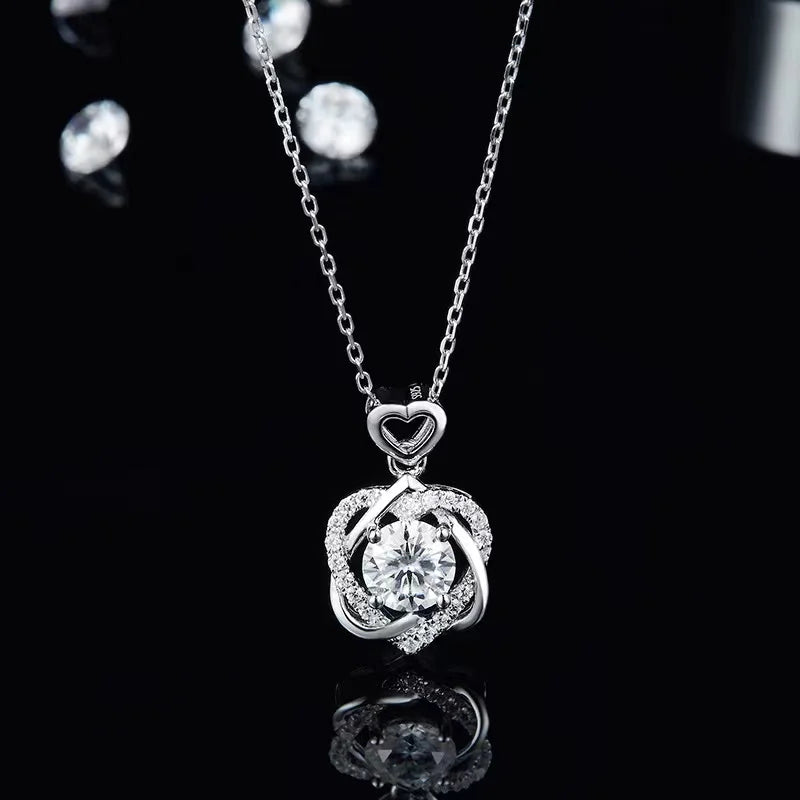 1ct Moissanite Heart Pendant