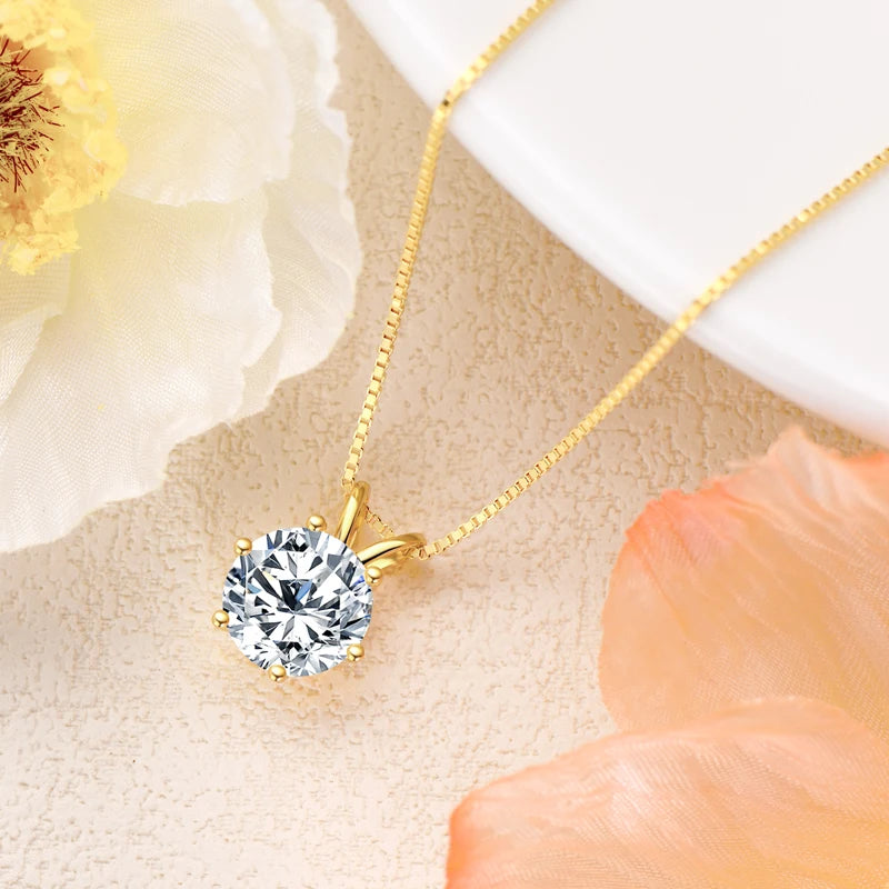 1.0-2.0carat Moissanite Diamond Pendant Necklace