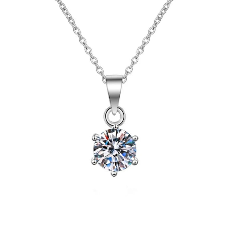 Valentine's Day 18K White Gold Women Wedding Necklaces 0.5/1/2/5CT Moissanite Diamond PT950 Platinum Pendant Girl Birthday Gift