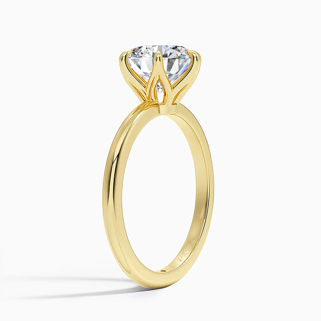 Gold Moissanite Ring Engagement Jewelry Promise Wedding Certified 14k
