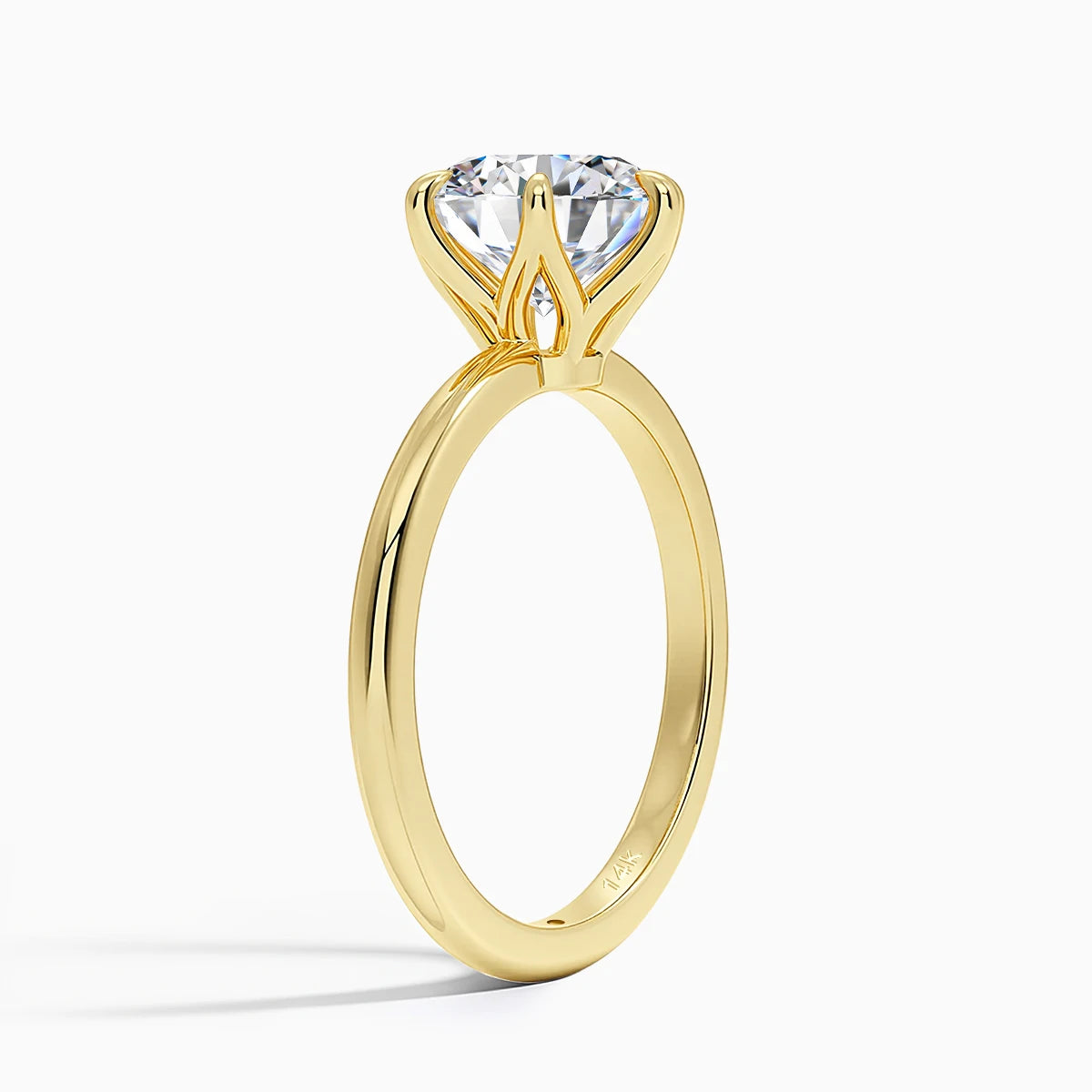 Gold Moissanite Ring Engagement Jewelry Promise Wedding Certified 14k