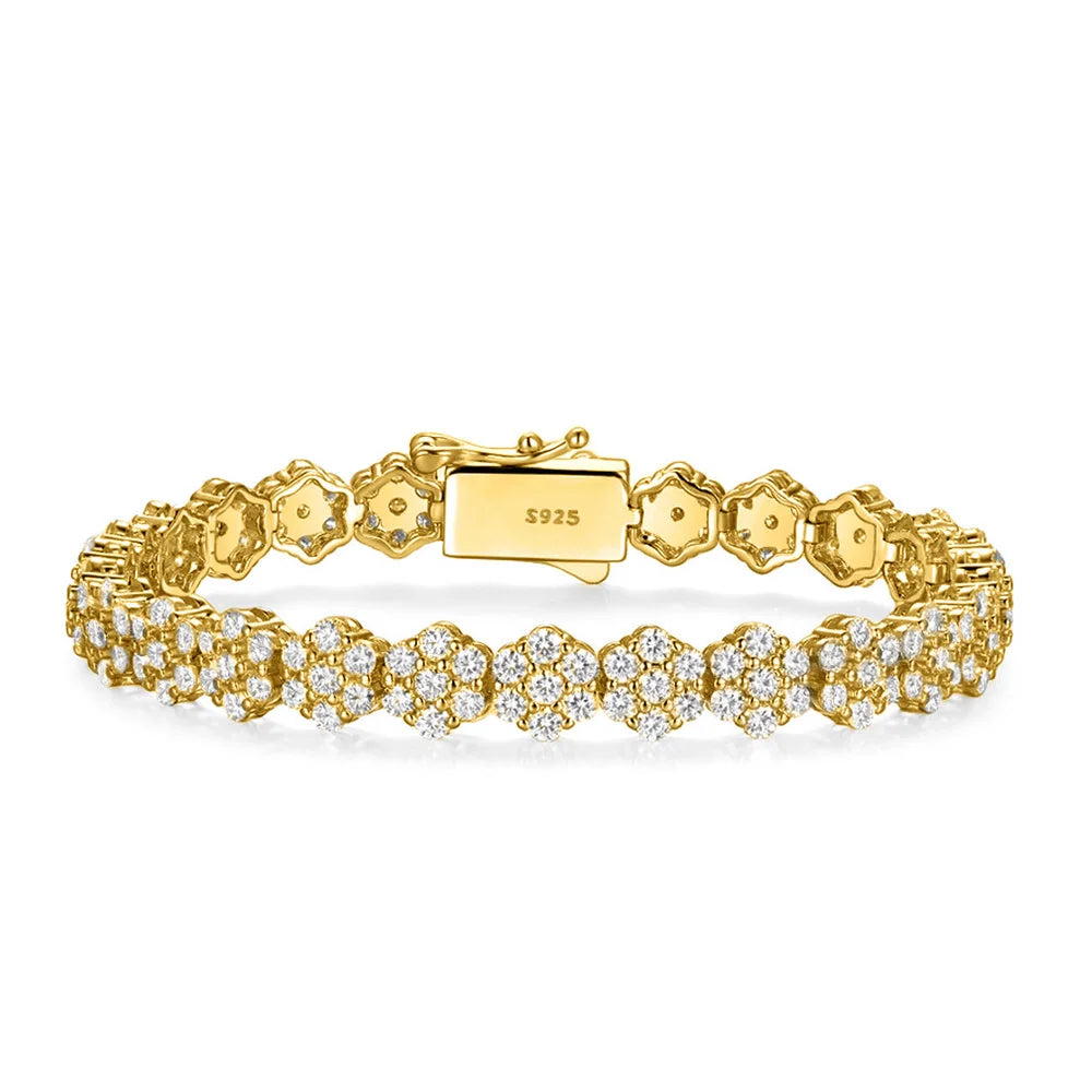 All 2mm Moissanite Tennis Bracelet Full Diamond GRA 925 Silver Plated 18k Wedding Party Jewelry Bracelets for Women Man