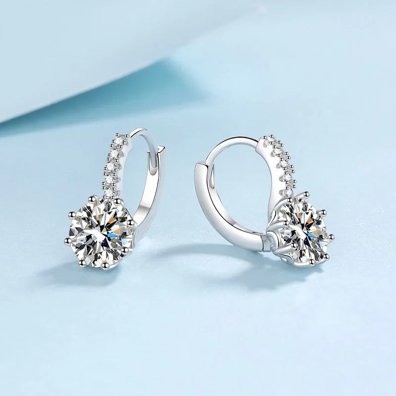 2CT Moissanite Hoop Earrings