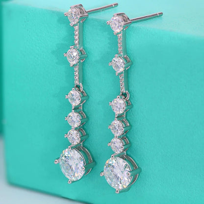 3-6ct Moissanite Diamond Earrings