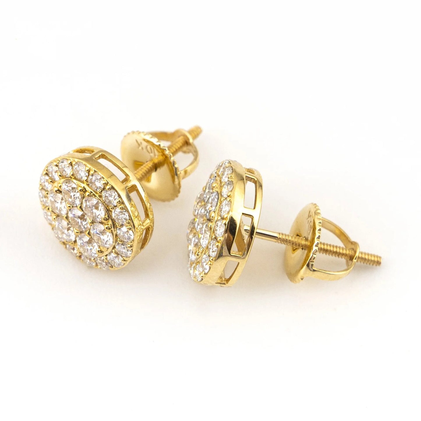 Moissanita Diamond Circle Ear Studs