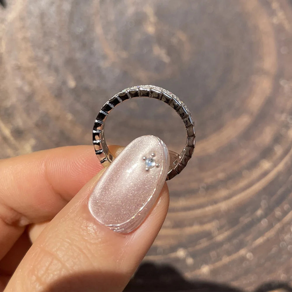 Moissanite Row Rings for Women Gift 100% S925 Sterling Silver 4.3ct tw Emerald Cut D Color