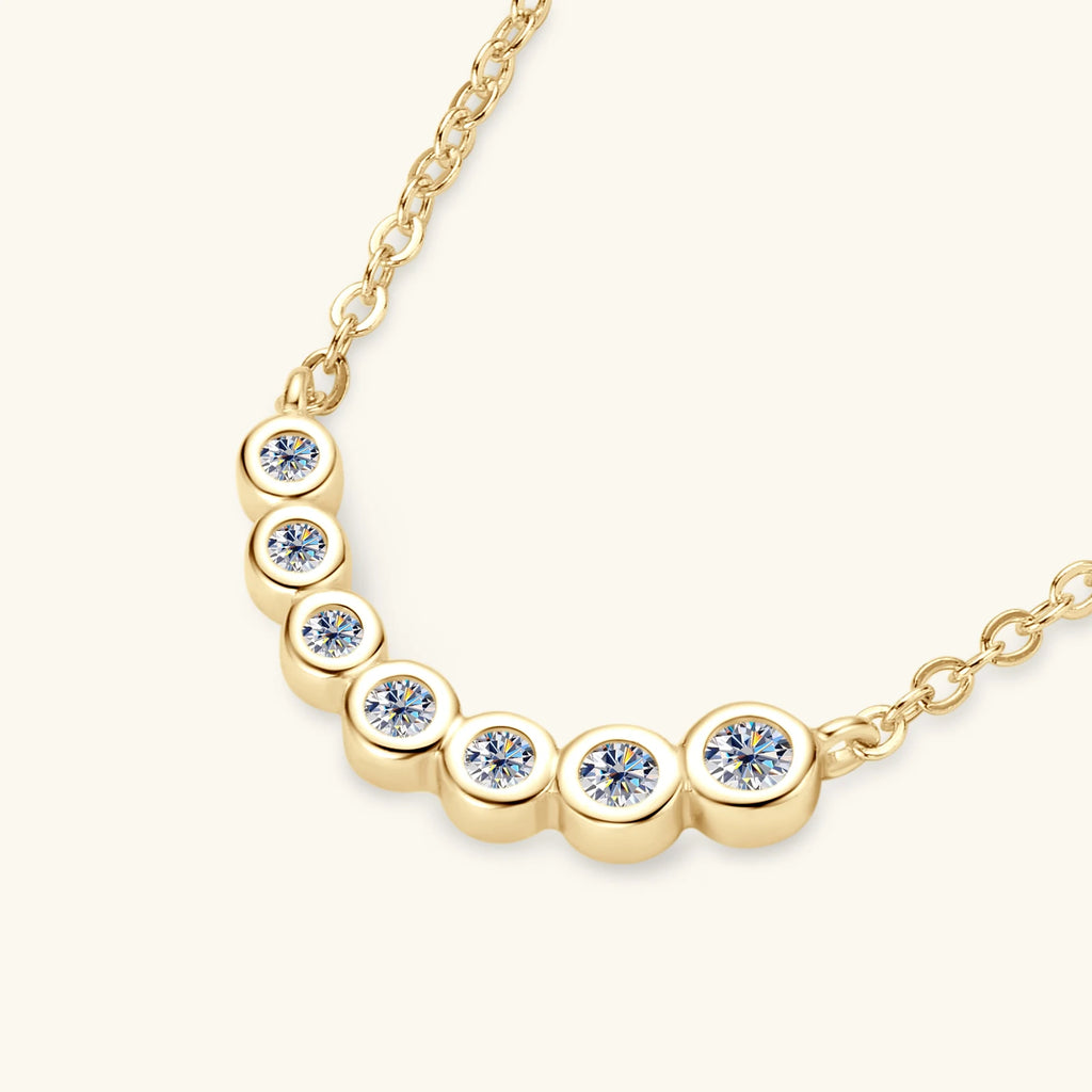 Full Moissanite Necklace 925 Sterling Silver Plated 14K Gold Diamond Pendant For Women Wedding Party Fine Jewelry Gift