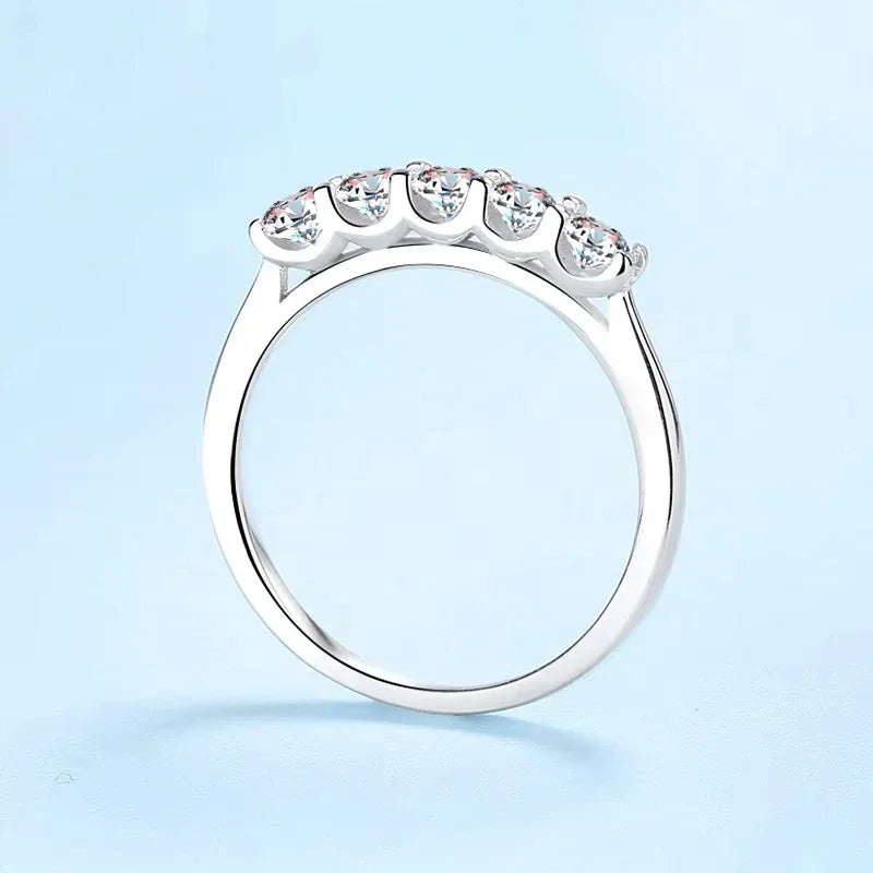 Girl Birthday Gift Rings 18K White Gold Women Wedding Band 0.5CT Moissanite Diamond Engagement PT950 Platinum Valentine's Day