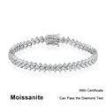 Moissanite Tennis Bracelet 925 Sterling Silver Lab Diamond Bracelets with White Gold Plated  Fine Jewelry For Women