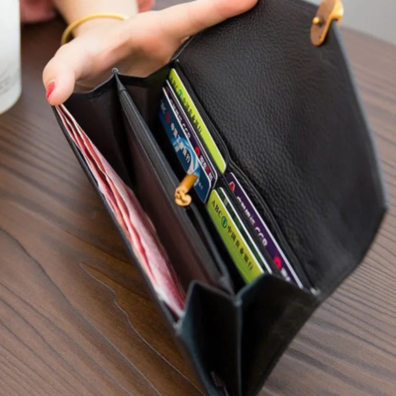 Genuine Cow Leather Wallets  Cellphone Card Holder