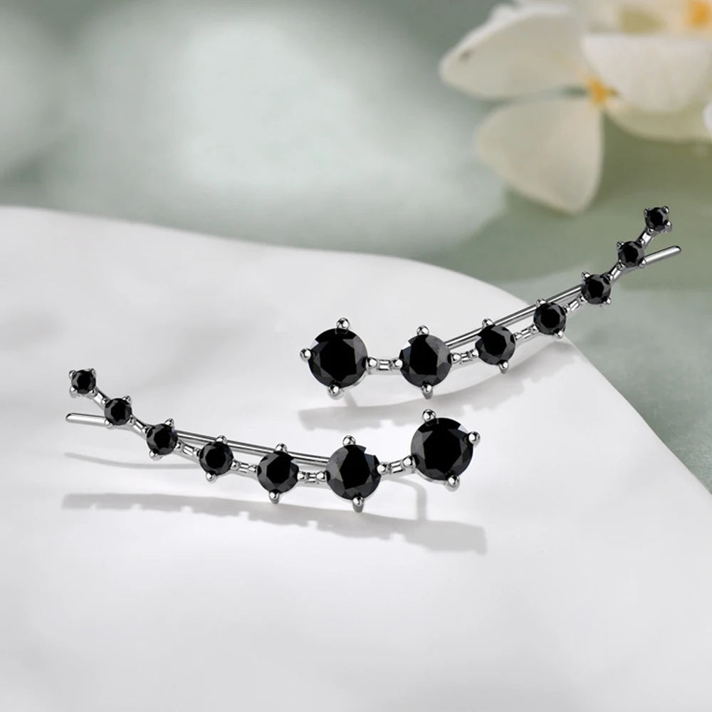 Moissanite Earrings 925 Silver Original Certified 7 Stone Ear Cuffs Full Row Diamond Earring For Women Jewelry