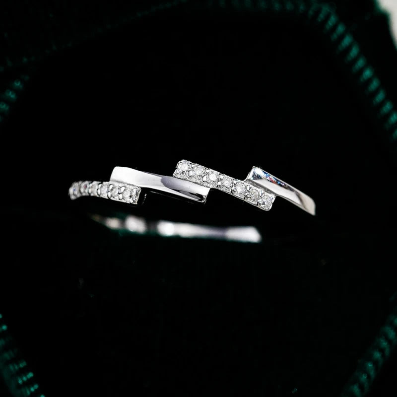 Lover Valentine's Day 18K White Gold Women Wedding Band 0.35CT Moissanite Diamond Girl Birthday Gift PT950 Rings Party Jewelry