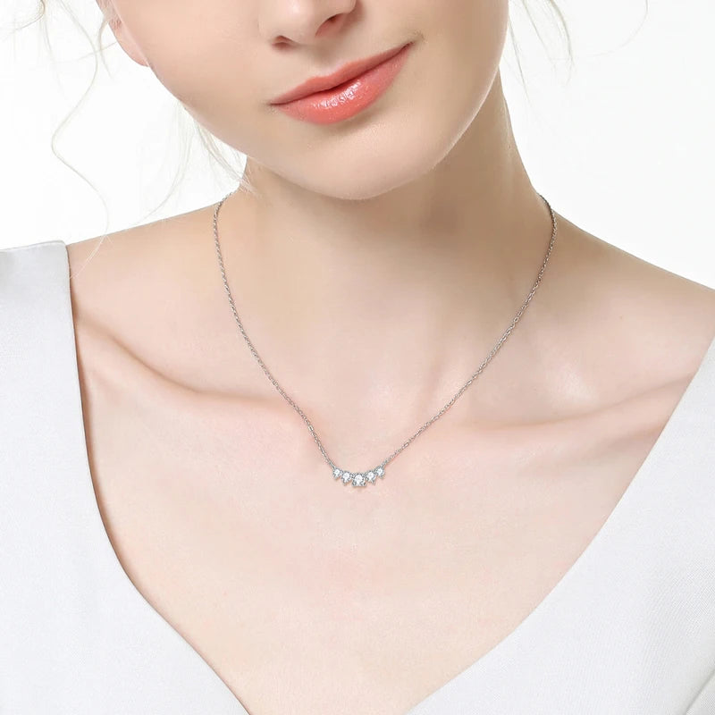 Moissanite Smile Pendant Necklace