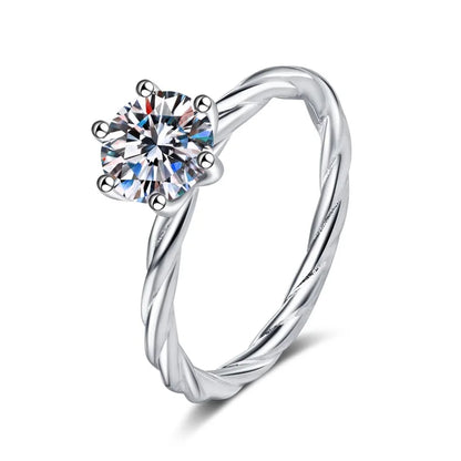 Designer 18K White Gold 1Carat Moissanite Diamond Rings