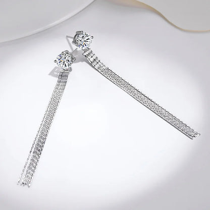 2ct Moissanite Tassel Earrings