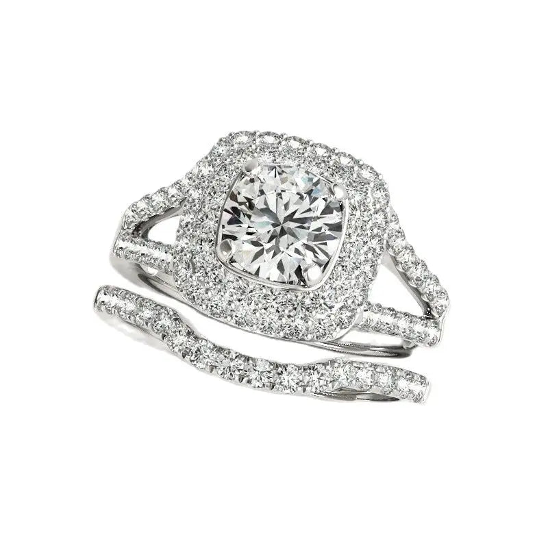 Moissanite Ring Sets 925 Sterling Silver 1 CT Wedding Jewelry Engagement Rings For Women