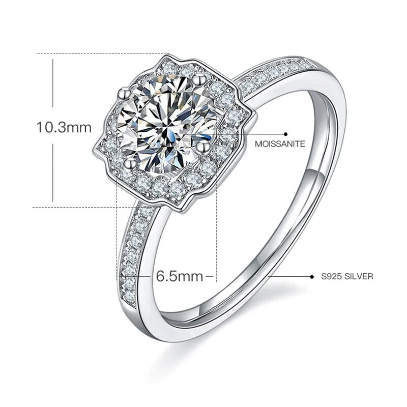 Moissanite Ring 1 Carat