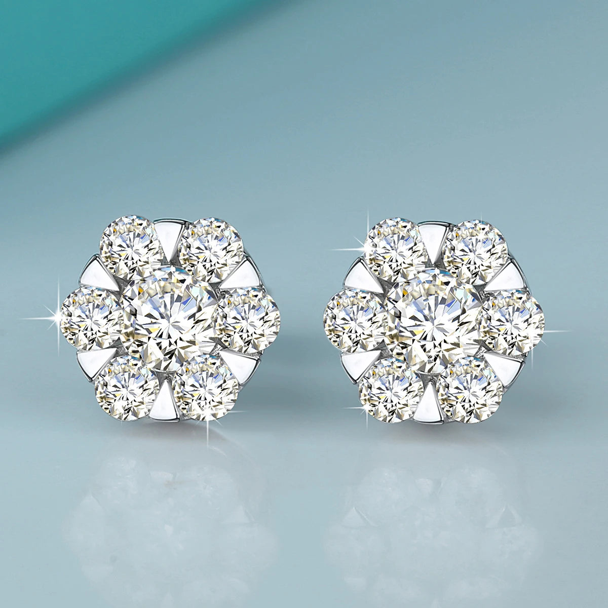 Yellow Gold Flower Moissanite Earrings Trending Jewelry