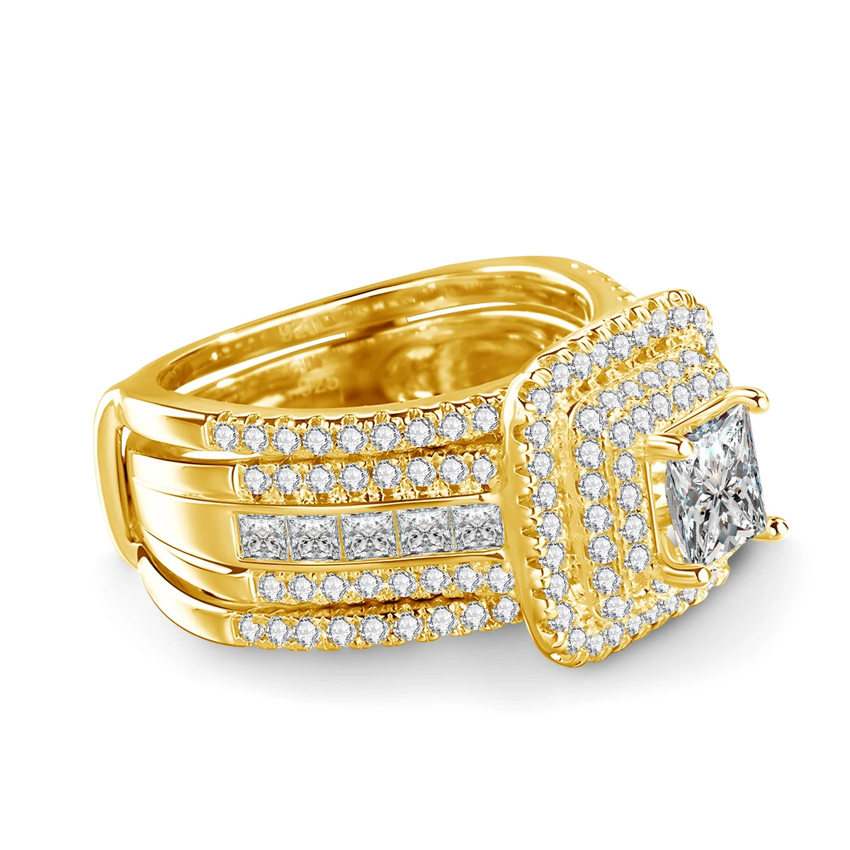 Moissanite Ring 1ct Luxury Jewelry 2PCS Wedding Rings With Certificate