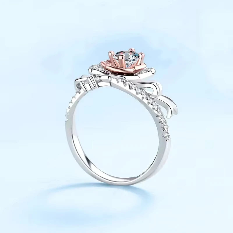 Girl Friend Birthday Gift 18K White Gold Women Wedding Band 0.5CT Moissanite Diamond PT950 Platinum Valentine's Day Lady Rings