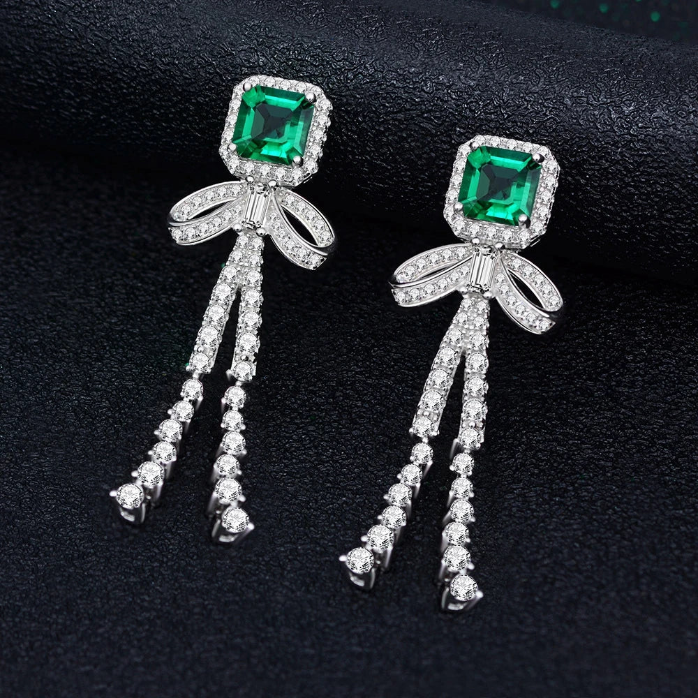 Tassel Stud Earrings Created Moissanite