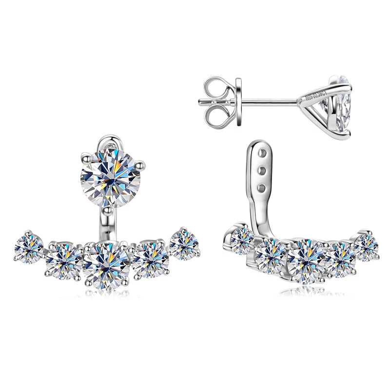 Full Moissanite Earring 925 Sterling Silver Stud Earring