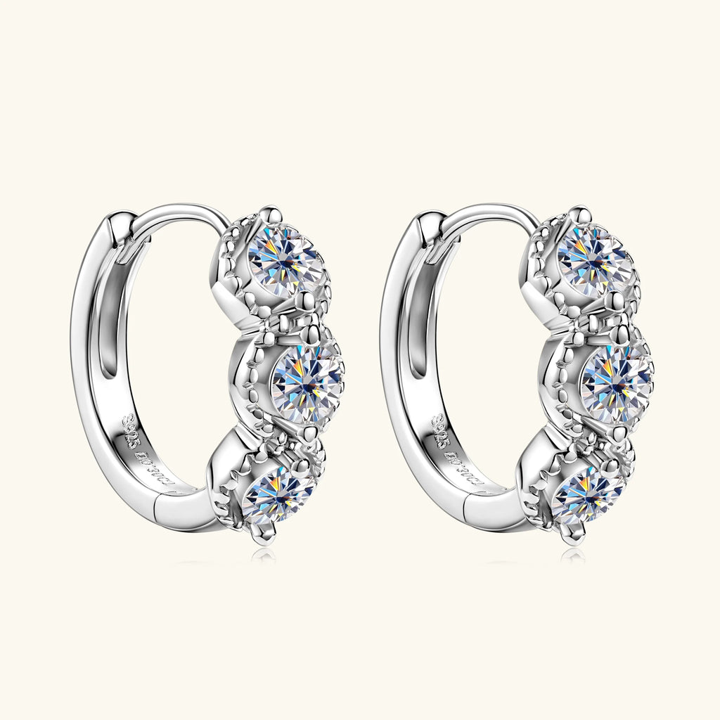 D Color Sparkling Moissanite Earrings 925 Sterling Silver Classic Shining Circle Hoop Earrings For Women Fine Jewelry
