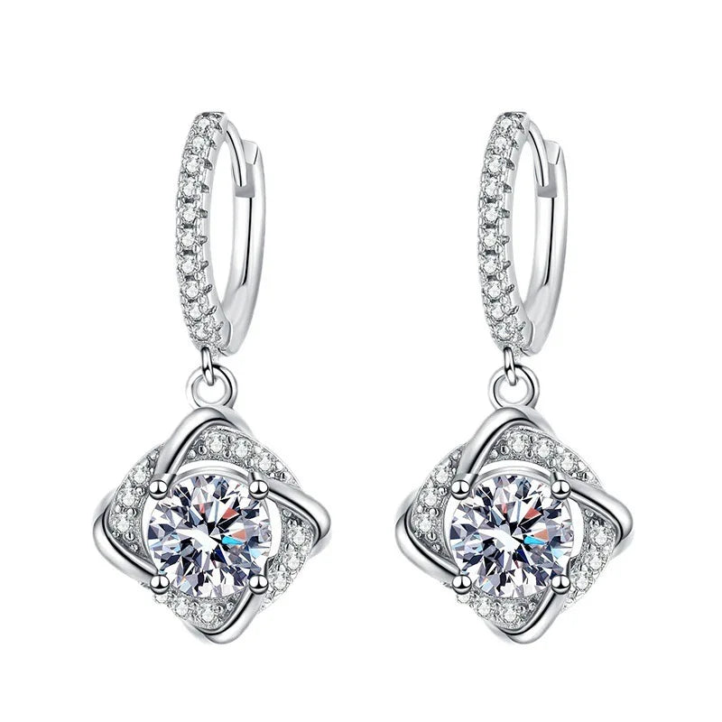 2ct  Moissanite  Huggie Drop Earrings