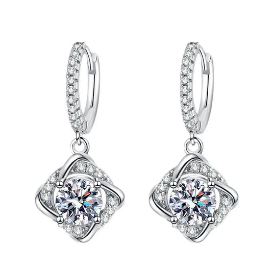 2ct  Moissanite  Huggie Drop Earrings