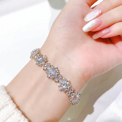 19.68cttw Full Moissanite Sunflower Bracelet