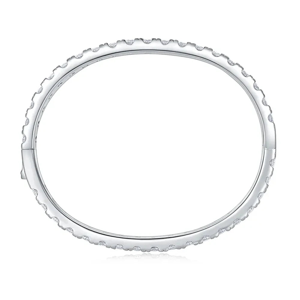 Moissanite Bangles GRA Certified s925 Sterling Sliver Plated 18k Bracelets D VVS1 Full 4mm