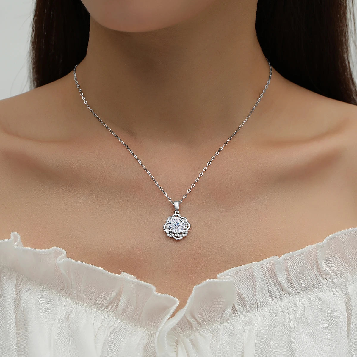 3ct Moissanite Necklace Pendant For Women Certified Silver 925 Jewelry 2025 Trending