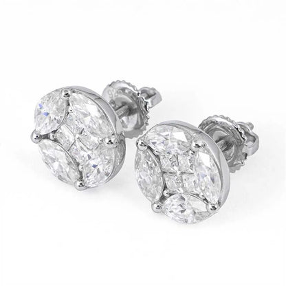 10k Gold Moissanite Diamond Stud Earrings