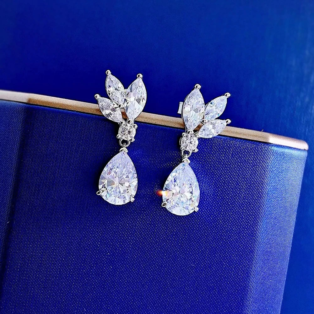 Moissanite Simple Drop Earrings