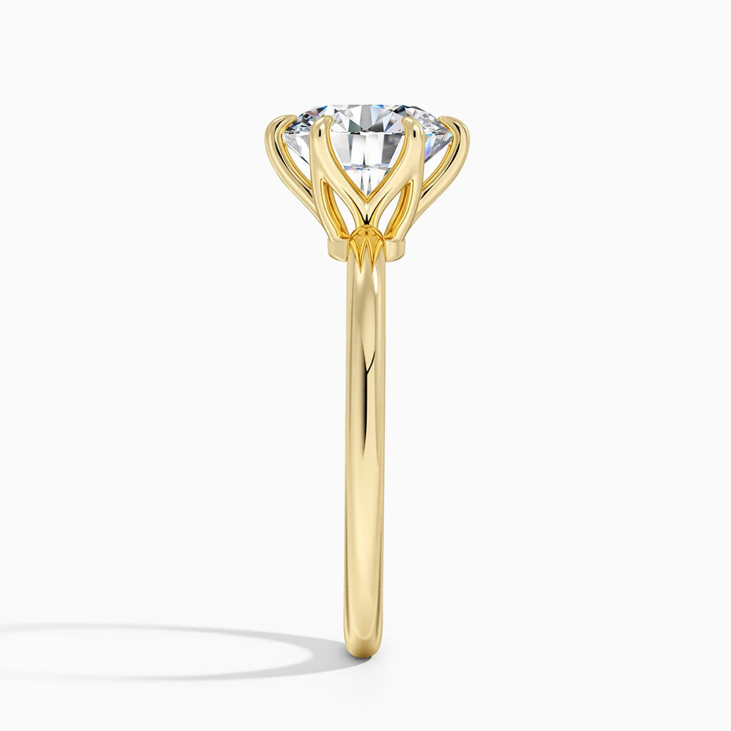 Gold Moissanite Ring Engagement Jewelry Promise Wedding Certified 14k