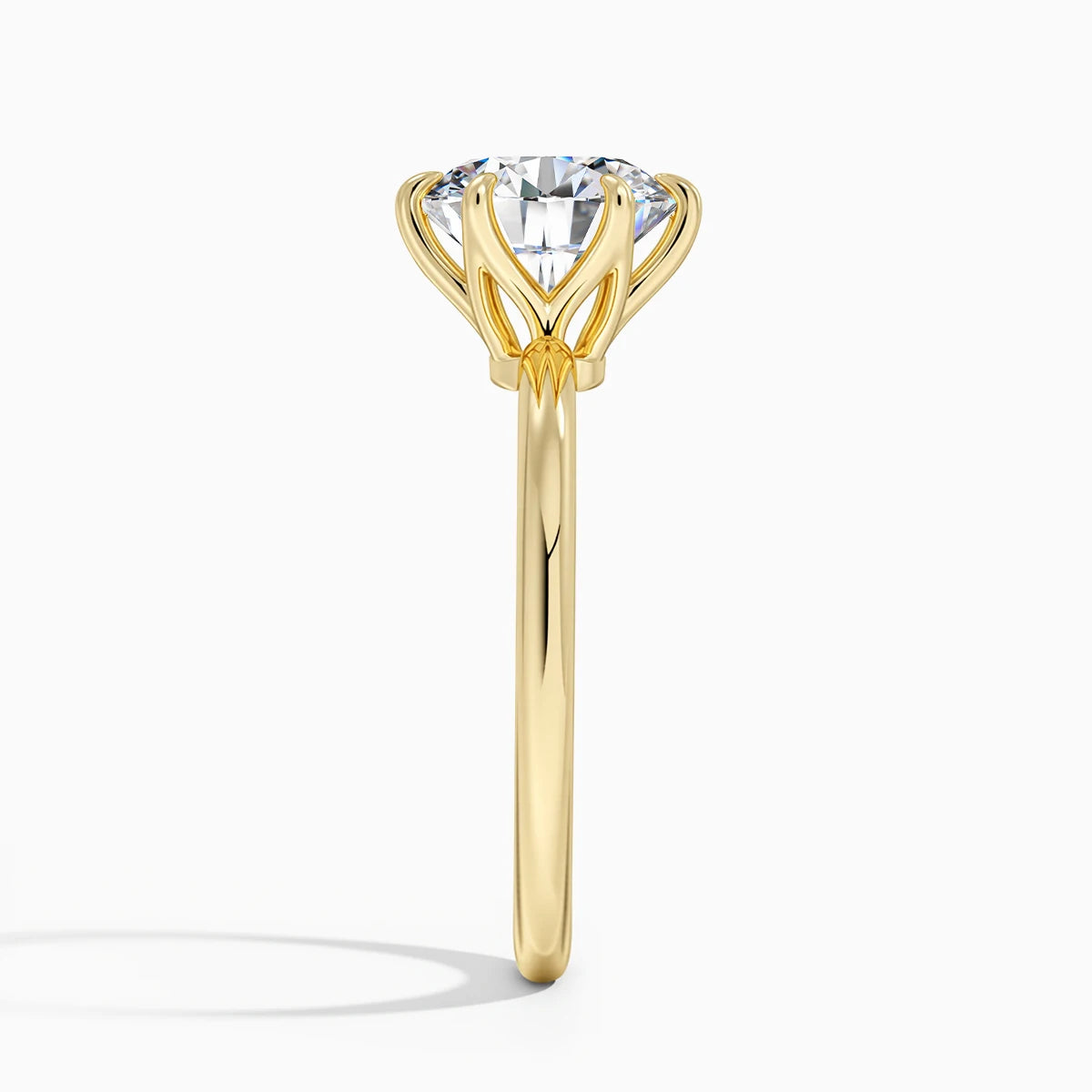 Gold Moissanite Ring Engagement Jewelry Promise Wedding Certified 14k