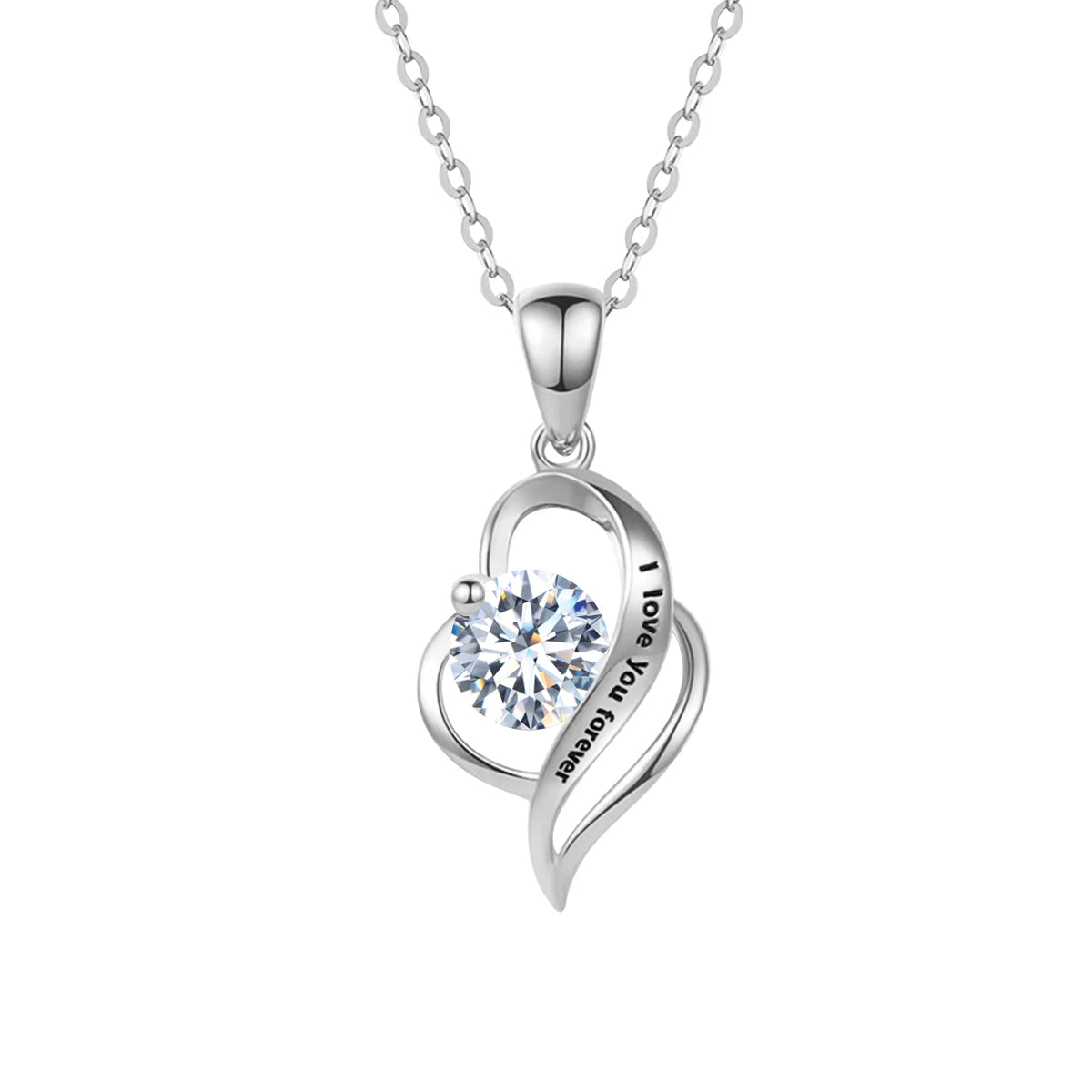 Moissanite Necklace 1 Carat Valentine Gift I Love You Forever