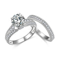 All Moissanite 1.5 Carats Round Cut Engagement Women 925 Sterling Silver Wedding Rings