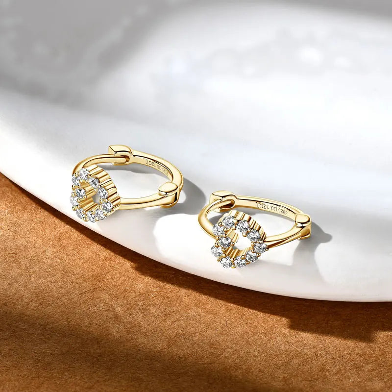 Moissanite Hoop Earring For Women 925 Sterling Silver