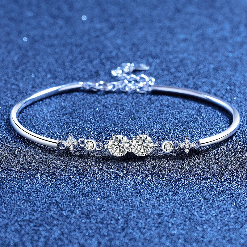 Moissanite Lab Diamond Bracelets 5mm 925 Sterling Silver Women's Hand Bracelet Chain luxury Jewelry For Women