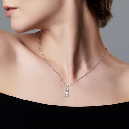 0.53cttw Moissanite Bar Necklaces