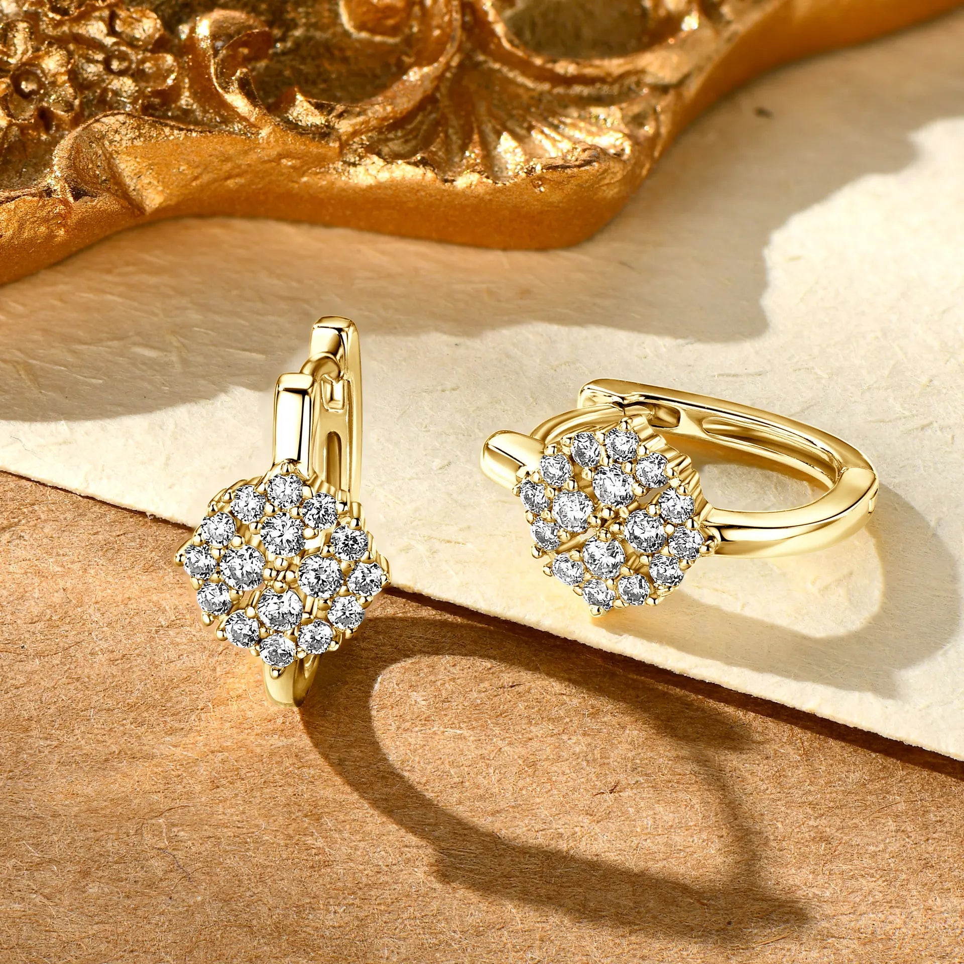 Hoop Earrings for Women 18K Real Gold Plated 925 Sterling Silver Hypoallergenic Earring Certified All Moissanite