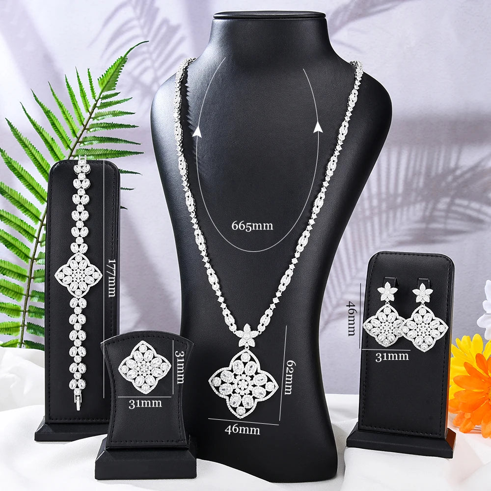 Brand New Luxury 4PCS Jewelry Set for Bridal Wedding