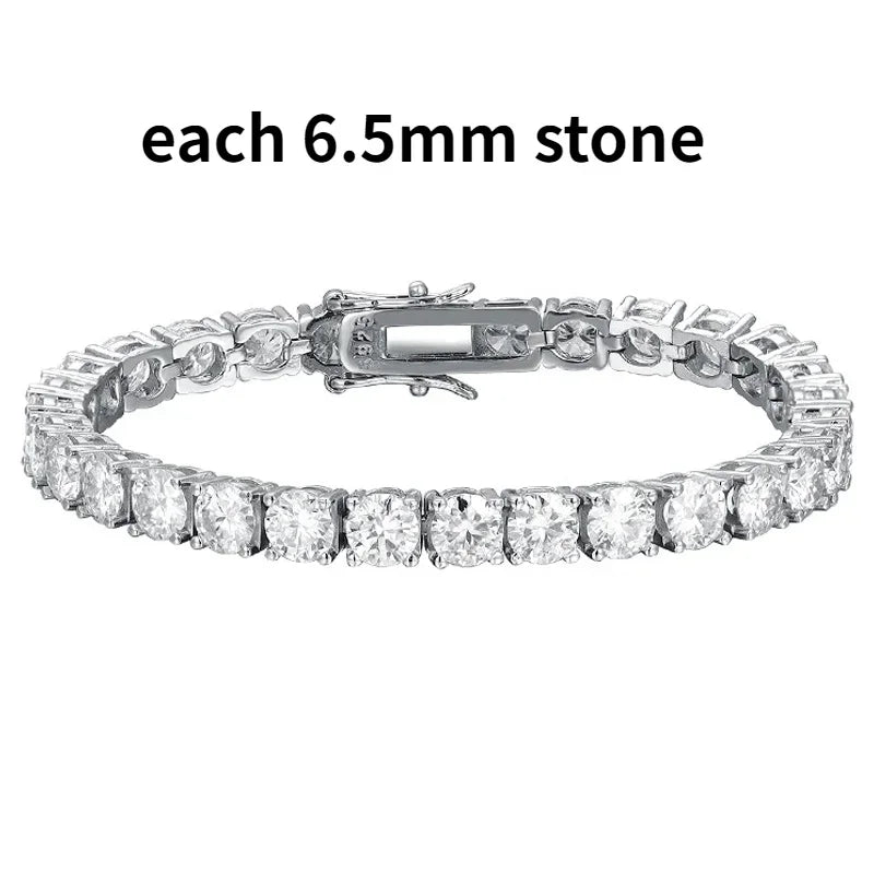 Real Moissanite Tennis Bracelet 2-6.5mm for Women Christmas Gift Platinum Plated 100% 925 Sterling Silver Wedding Jewelry