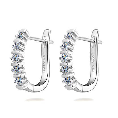 0.6ctt Full Moissanite U Shape Earring