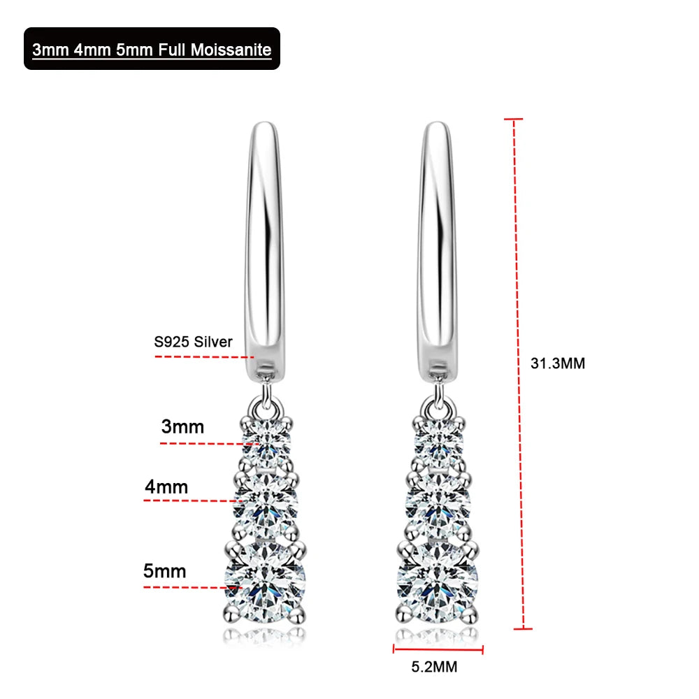 Full Moissanite U Shape Stud Earrings